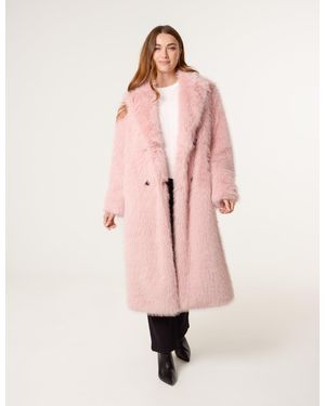 Blue Vanilla Long Fluffy Coat - Pink