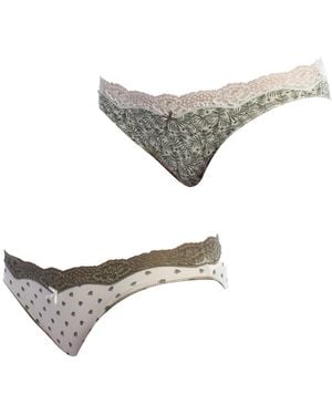 Janira Pack-2 Mini Coquettes Cotton Knickers 1031500 For - Metallic