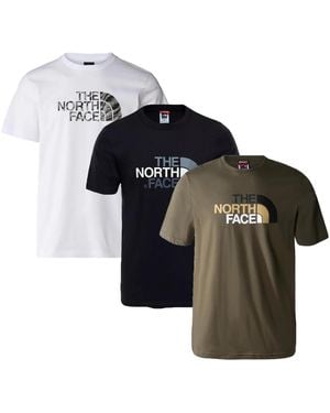 The North Face 3 Pack Easy Tee T Shirt//Taupe - Black