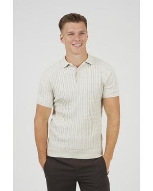 Brave Soul Short Sleeve Polo Shirt - White