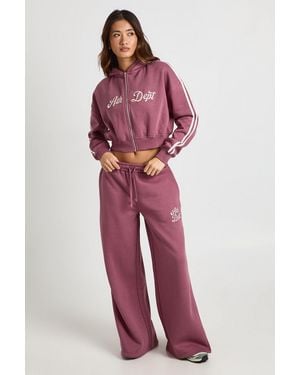 Boohoo Ath Dept Side Stripe Zip Through Hooded Tracksuit - Red