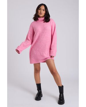 Urban Bliss Mini Roll Neck Dress - Pink