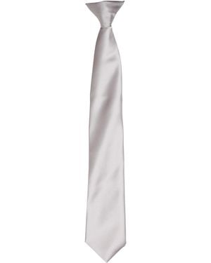 PREMIER Colours Satin Clip Tie - White