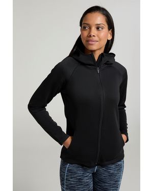 Mountain Warehouse 'Isocool Dynamic Chakra' Hoodie With Chin Guard Cosy Jacket - Black