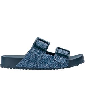 Melissa Cosy M Lover Slide Denim Buckle Closure - Blue