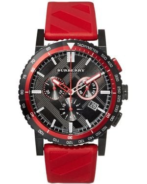 Burberry Bu9805 Chronograph Watch 42Mm Strap Stainless Steel - Red