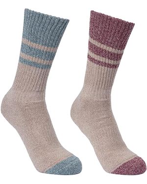 Trespass Ladies Hadley Hiking Boot Socks (2 Pairs) (Spruce/Dark Cherry) - Grey