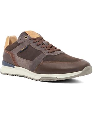 Dune Teffy Lace-Up Running Trainers - Brown
