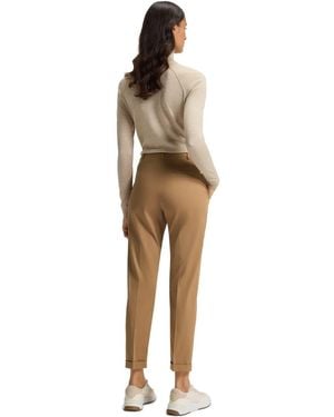 BOSS Tachinoa Solid Patterned Straight Chinos - Natural