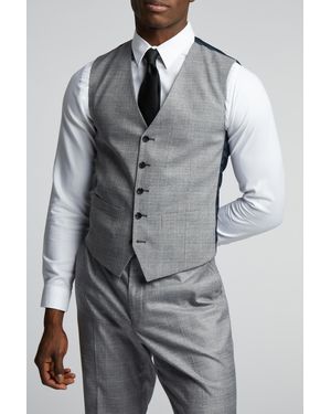 Antique Rogue Subtle Check Waistcoat - Grey