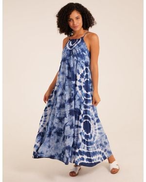 Blue Vanilla Strappy Tie Dye Cami Maxi Dress - Blue