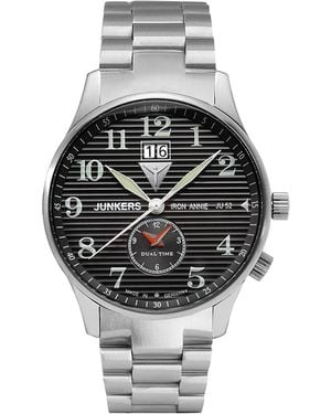 Junkers Original Iron Annie Ju52 Series Quartz Watch With Steel Bracelet 6640M-2 Stainless Steel - Metallic