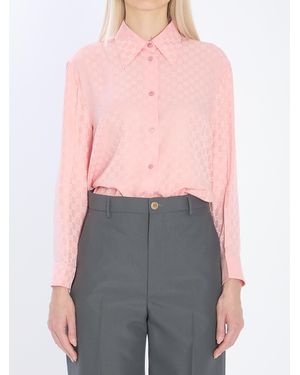 Gucci Gg Jacquard Zijde Shirt - Roze