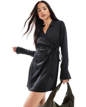 Miss Selfridge Collared Wrap Shirt Dress - Black