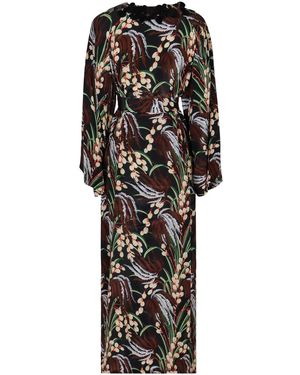 P.A.R.O.S.H. Printed Crepe Dress - Black