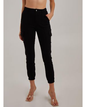 Pink Vanilla Utility Stretch Cargo Trousers - Blue
