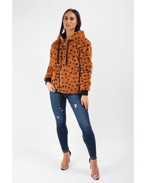 Urban Bliss Animal Fur Hoody - Blue