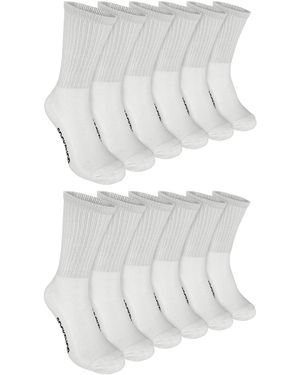 Sock Snob 12 Pairs Bamboo Cotton Sports Socks - White