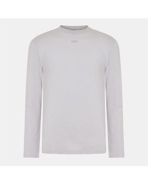 Off-White c/o Virgil Abloh Off Crew Neck Long Sleeve Jersey T-Shirt - White