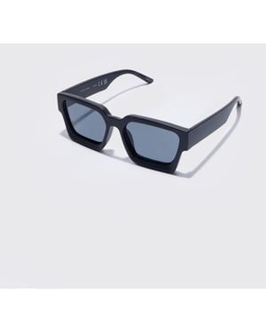 BoohooMAN Chunky Plastic Sunglasses - Blue