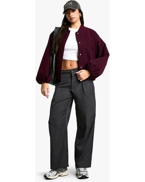 Boohoo Distressed Waist Detail Low Rise Trousers - Black