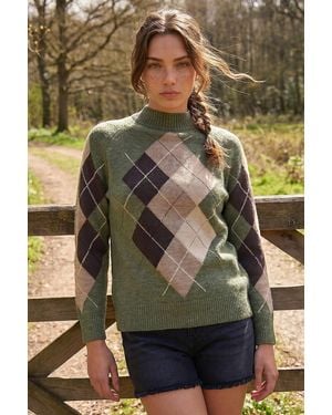 Roman Petite Agryle Knit Jumper - Green