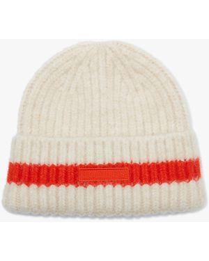 Joules Popley Stripe Beanie/Neutral - White