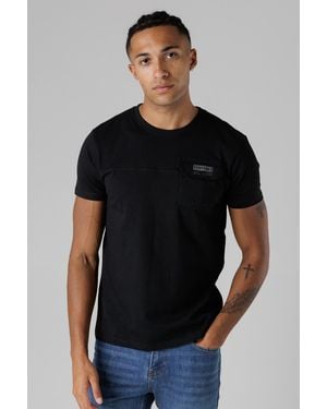 Firetrap Regular Fit Cotton T Shirt With Front Pocket - Black