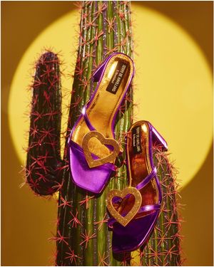 River Island Sandals Heart Heeled Mule - Purple