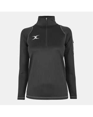 Gilbert Zip Neck Raglan Sleeve Sweatshirt - Black