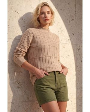Roman Beaded Ribbed Knit Jumper - Green