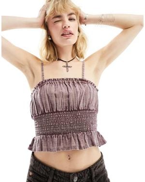 Collusion Western Cotton Dobby Check Cami Sun Top - Pink