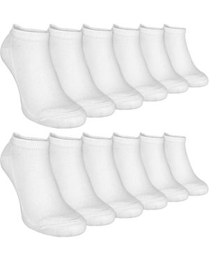 Sock Snob 12 Pairs Bamboo Cotton Sports Socks - White