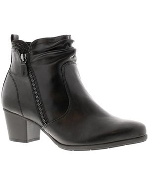 Jana Jayla Zip Fasten Synthetic Upper Ankle Boot - Black
