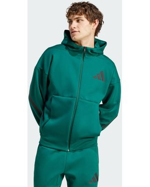 adidas Z.N.E. Full-Zip Hooded Track Jacket - Green