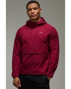 BoohooMAN Active 1/4 Zip Windbreaker - Red