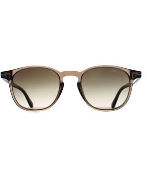 Tom Ford Round Shiny Light Gradient Holt-02 Ft1302 - Brown
