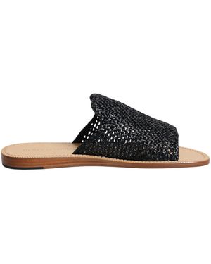 Dolce & Gabbana Woven Slipon Sandals - Black