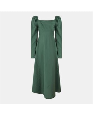 Nobody's Child Nobodys Abby Square Neck Midi A-Line Dress - Green