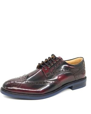HX London Feltham Leather Oxblood Brogue Shoes - Brown