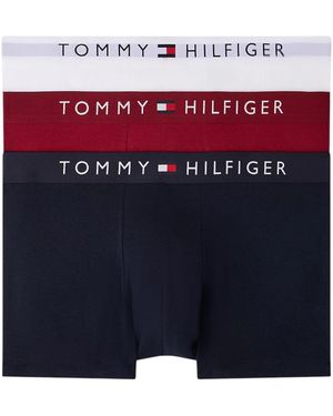 Tommy Hilfiger Underwear 3Pack Th Original Logo Waistband Trunks Soft Boxer - Blue