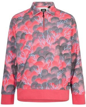 Levi's Levi's Lacoste Lettering Embroidered Collared Neck Long Sleeve Sweatshirt - Pink