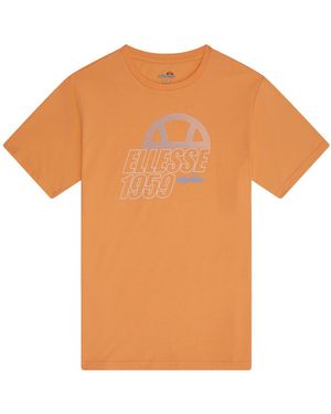 Ellesse Blakeney Printed Logo Crew Neck Short Sleeve T-Shirt - Orange