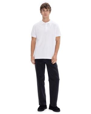 Giesto Solid Polo T-Shirt - White