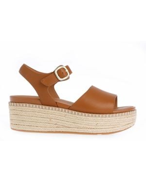 Fitflop 's Fit Flop Eloise Espadrille Back-strap Wedge Sandals In Tan - Bruin