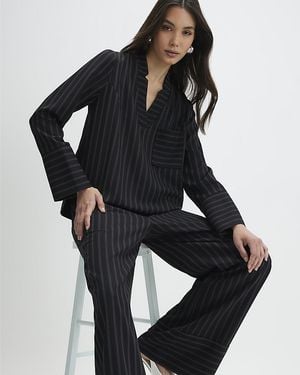River Island Tunic Stripe Pocket Detail - Black
