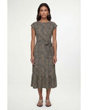 Wallis Spot Jersey Belted Midi Dress - Blue