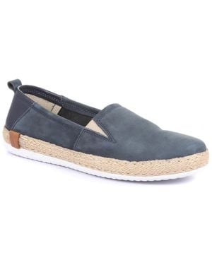 Jones Bootmaker Milan Leather Espadrille Flats - Blue