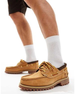 Timberland Authentic Boat Shoes Wheat Nubuck - White