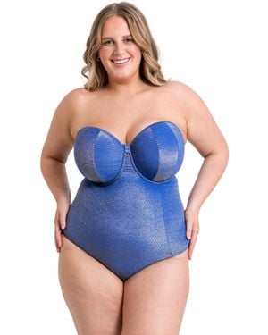 Curvy Kate Cs037600 Sapphire Seas Multiway Bandeau Swimsuit - Blue